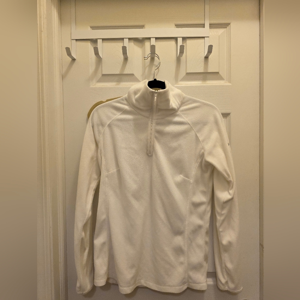 Women's White Fleece Pullover